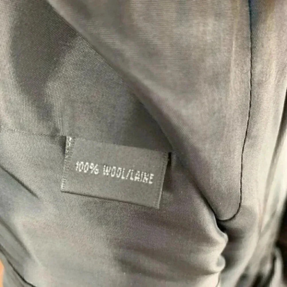 Lafayette 148 blazer size 14 black white 100% wool pindot one button jacket - Picture 9 of 10